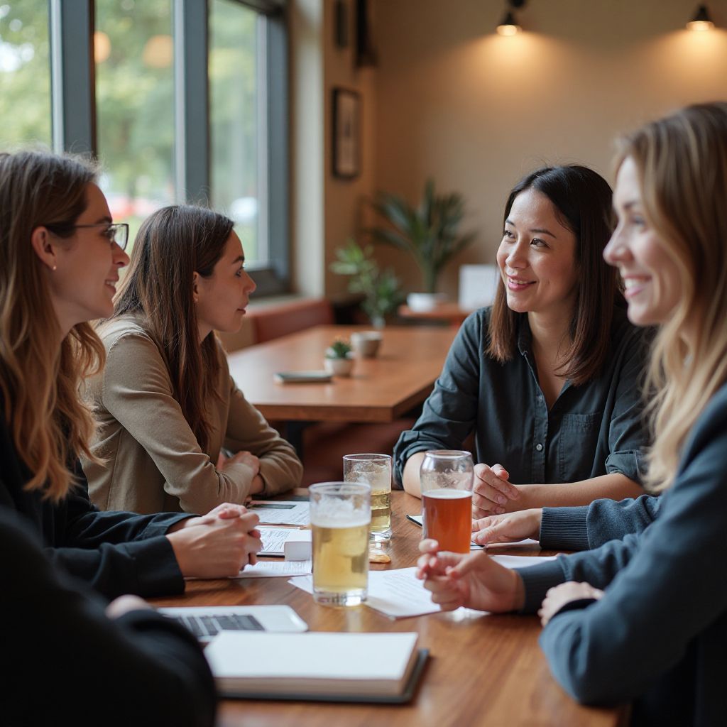 Networking event with industry professionals and students